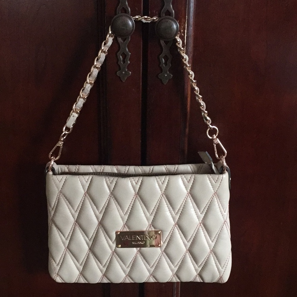 Valentino leather bag w/gold removable chain strap